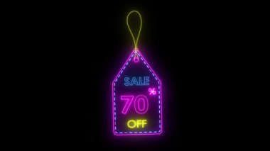 Neon etiket satışı animasyon neon etiket özel satışlar 10,20,25,30,50,50% indirimli% 4k