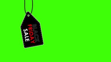 Black Friday etiket özel satışları 10,20,25,30,50,50,70% indirimli yeşil ekran 4k
