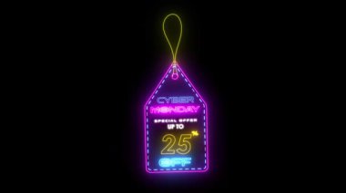 Siber pazartesi, neon etiket satışı animasyon, neon etiket pazartesi özel satışları% 4k 'ye varan yüzde 10,20,25,30,50,50 indirimli satışlar.