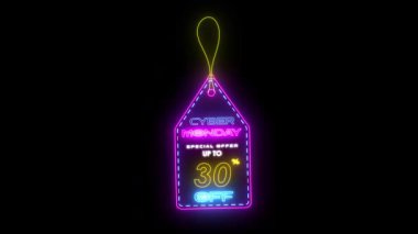 Siber pazartesi, neon etiket satışı animasyon, neon etiket pazartesi özel satışları% 4k 'ye varan yüzde 10,20,25,30,50,50 indirimli satışlar.