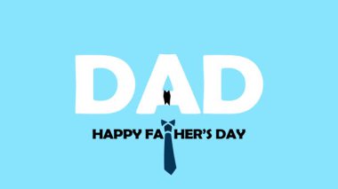 Babalar günün kutlu olsun geçmiş animasyonu mutlu babalar günü seni seviyorum mavi bıyık ve kravat düğümleme