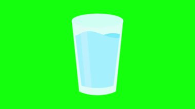 Su dolu su dolu cam camlar. Su ve suyla dolu. Dalgalı yeşil ekran Croma 4k döngüsü.