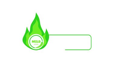 Biber seviyesi 1,2,3,4 animasyon acı biber seviyesi hafif, baharatlı, sıcak, ekstra sıcak 4K döngüsü