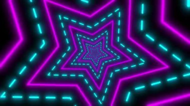 neon yıldız döngüsü sonsuz arkaplan animasyon küçük neon yıldız büyüyen tekrarlayan arka plan neon çizgi film 4k döngüsü