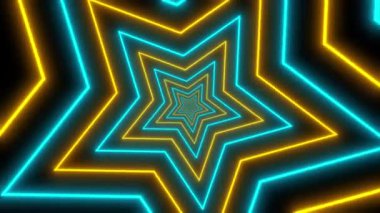 neon yıldız döngüsü sonsuz arkaplan animasyon küçük neon yıldız büyüyen tekrarlayan arka plan neon çizgi film 4k döngüsü