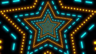 neon yıldız döngüsü sonsuz arkaplan animasyon küçük neon yıldız büyüyen tekrarlayan arka plan neon çizgi film 4k döngüsü
