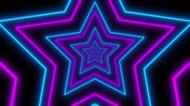 neon yıldız döngüsü sonsuz arkaplan animasyon küçük neon yıldız büyüyen tekrarlayan arka plan neon çizgi film 4k döngüsü