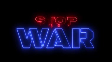 Savaşı durdurmak, neon ışıkları canlandırmak, savaşı durdurmak, 4k yanıp sönen bir savaş yok.
