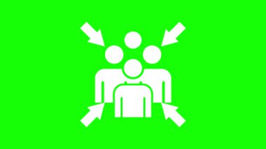 İkonun toplanma noktası canlandırılmış tahliye rotası noktası kurtarma noktası yeşil ekran 4k