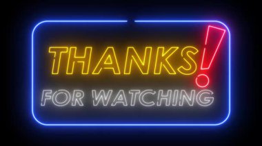 Canlandırılmış selamlamayı izlediğiniz için teşekkürler. Dış video neon metin işareti 4k döngüsünü izlediğiniz için teşekkürler.