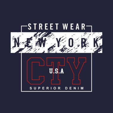 NEW YORK City kare çizgi efekti grunge tasarım tipografisi, vektör grafik illüstrasyonu, t-shirtler ve diğerleri için