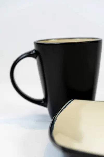 Черно Белая Керамическая Чаша Изолированы Белом Фоне Латинская Америка — стоковое фото