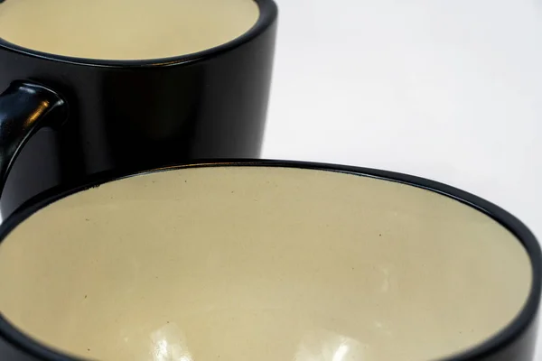 Biała Ceramika Miska Izolowana Białym Tle Talerze Miski Rozmieszczone Białym — Zdjęcie stockowe