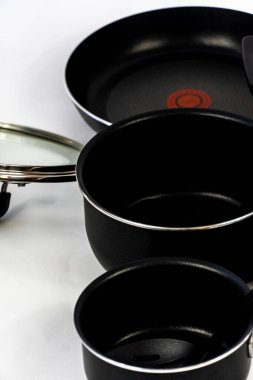 Beyaz tabanlı yemek takımı, yemek takımı, metal, siyah saplı, Meksika Latin Amerika