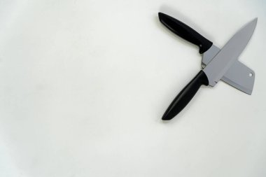 Metal ve siyah bıçak, plastik saplı keskin çelik bıçak, Guadalajara Meksika