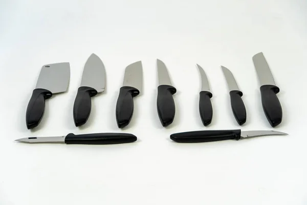 Sharp Large Kitchen Knife Dark Surface White Background Mexico Guadalajara — Stock Photo, Image