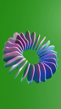 Minimum hareketli 3D sanat. Donut soyut, kusursuz animasyon dikey desen. 4k video dalgaları, dalga hareketi Meksika Latin Amerika