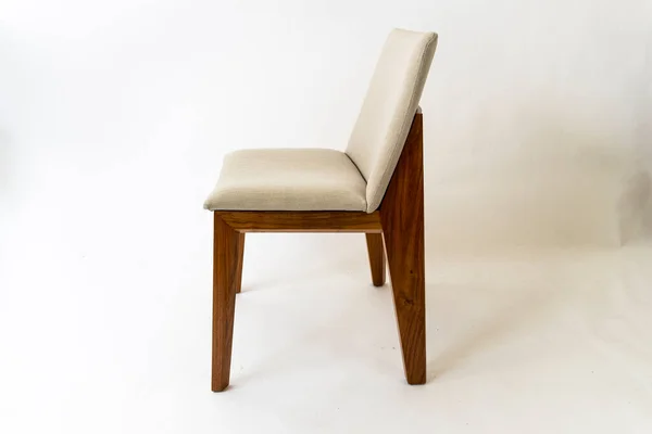 Detail Stuhl Möbel Aus Massivholz Und Textil Stuhldesign Mexiko Lateinamerika — Stockfoto
