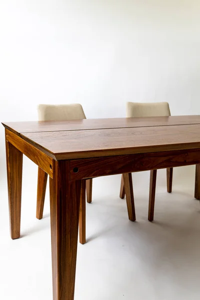 Mesa Comedor Listo Para Cena Muebles Diseño Fondo Blanco México — Foto de Stock