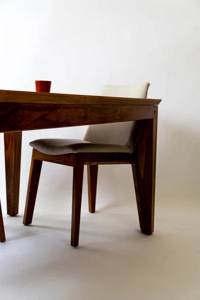 Szczegół Drewniany Klejony Staw Krzesło Noga Materiał Stosowany Stolca Drewno — Zdjęcie stockowe