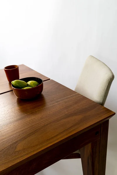 Mesa Comedor Listo Para Cena Muebles Diseño Fondo Blanco México — Foto de Stock