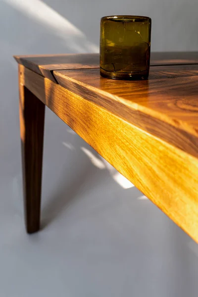 designer wood dining table, minimalist and simple objects on the table, mexico latin america