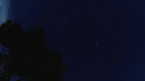 Mouvement Des Constellations Étoilées Étoiles Tournantes Sur Ciel Nocturne Hiver — Video