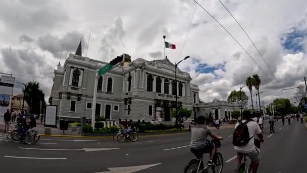 Art Museum Guadalajara Mexico Hyperlapse Taken Walking Recreational Pathway Guadalajara — Stock Video