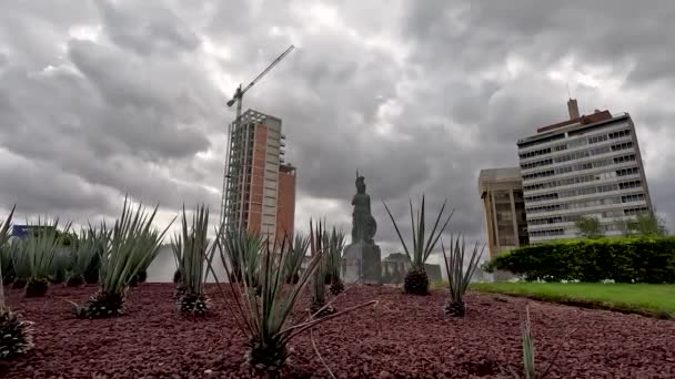 Glorieta Water Fountain Minerva Guadalajara Jalisco Βίντεο Από Φυτά Που — Αρχείο Βίντεο