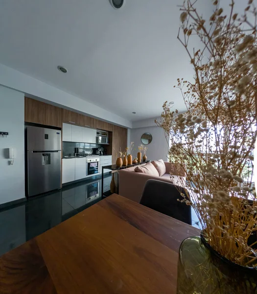 Cocina Moderna Para Pequeños Apartamentos Diseño Interior Diseño Moderno Mexico — Foto de Stock