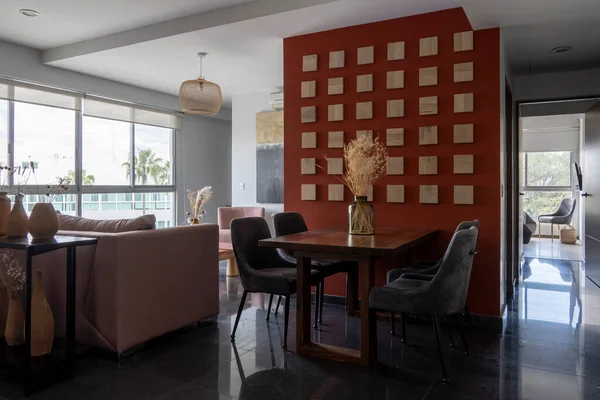 Tisch Einem Raum Mit Modernem Design Mexiko Guadalajara Lateinamerika — Stockfoto
