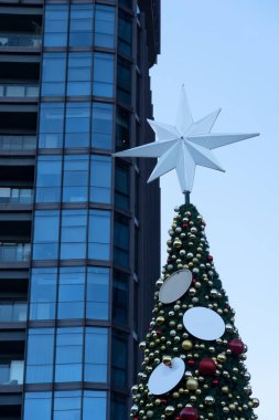 Mutlu Noeller ve mutlu insanlar modern ofiste bayramı kutluyorlar. Bir grup genç iş adamı Meksika Latin Amerika
