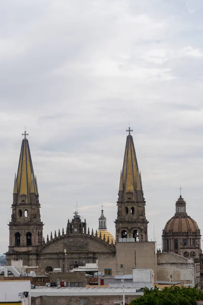Catedral Guadalajara Vista Desde Centro Varios Techos Casas Mexico Latin —  Fotos de Stock