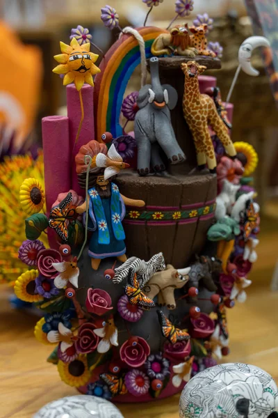 Miniatura Colorati Giocattoli Plastilina Dettagli Decorativi Della Cultura Messicana America — Foto Stock