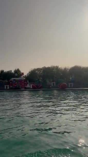 Santa Lucia Ride Monterrey Mexico River Boat Ride River Watching — Vídeo de Stock