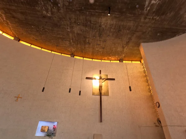 Innenraum Kirche Projizierte Licht Mexikanische Architektur — Stockfoto