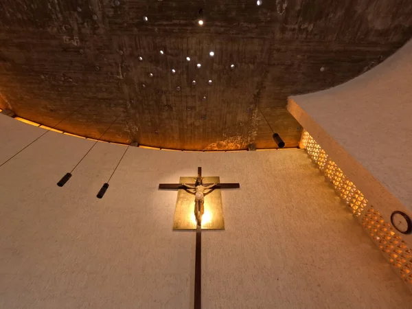 Innenraum Kirche Projizierte Licht Mexikanische Architektur — Stockfoto