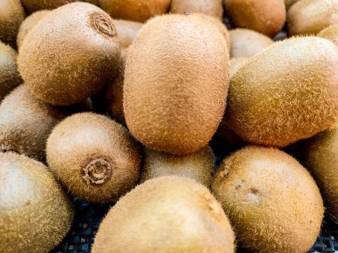 Full Frame Shot Of Ripe Brown Kiwi Fruits