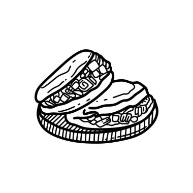 Outline Handdrawn Mexican cuisine illustration Line Art Cartoon clipart