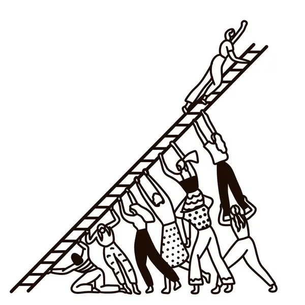 Uluslararası Kadınlar Günü Çizim Çizim Çizimi. Çok Irklı Kadın Grubu