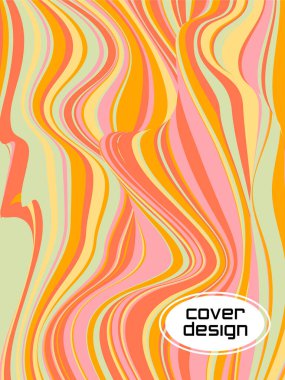 Colorful wavy stripes.  Halftone stripes texture cover page layout templates set. Report covers graphic design, business brochure pages corporate templates.