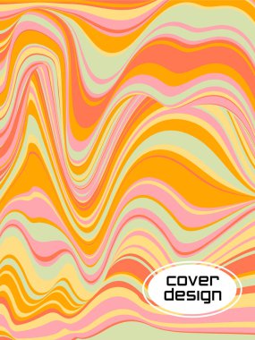 Colorful wavy stripes.  Halftone stripes texture cover page layout templates set. Report covers graphic design, business brochure pages corporate templates.