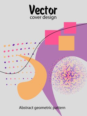 Abstract Bauhaus geometric pattern background, vector circle, triangle and square lines art design. Universal abstract layouts. Applicable for notebooks, planners, brochures, books, catalogs etc.