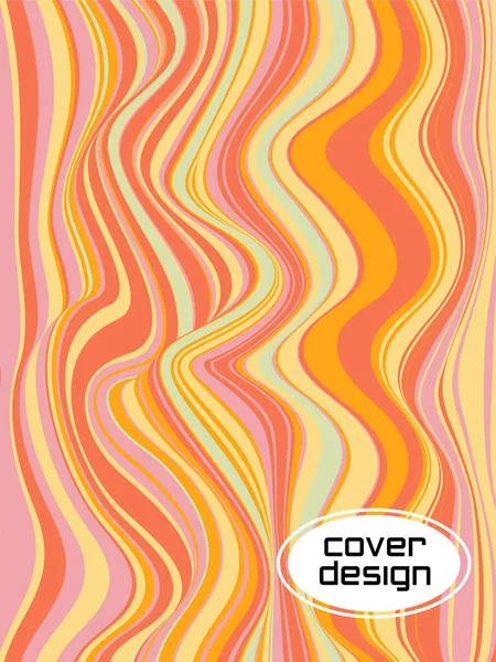 Colorful Wavy Stripes Halftone Stripes Texture Cover Page Layout Templates — Stock vektor