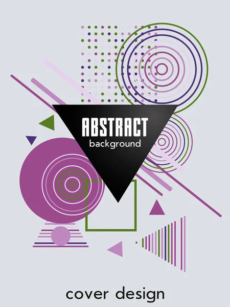 Abstract Bauhaus Geometric Pattern Background Vector Circle Triangle Square Lines — Vector de stock