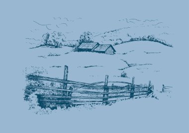 Kırsal alan. Çayır, alkali, kül suyu, çayır, kulplu, lea, otlak, çiftlik. Kırsal manzara manzarası kırsal çayırların manzarası. Vektör çizimi çizimi