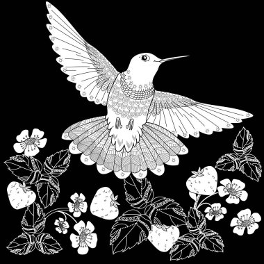 Sanat terapisi boyama sayfası. Çocuklar ve yetişkinler için boyama kitabı antistresi. Kuşlar ve çiçekler klasik tarzda çizilmiş. Doğaya daha bağlı hissetmek isteyenler için ideal.