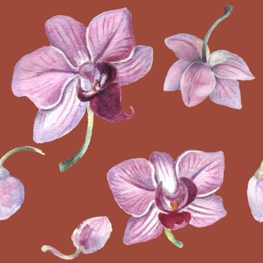 Kusursuz desen. Kalıplı çiçek. Suluboya tarzında bir vektör illüstrasyonu. Yazdırılmış materyalleri, işaretleri, nesneleri, web sitelerini, haritaları kullan.