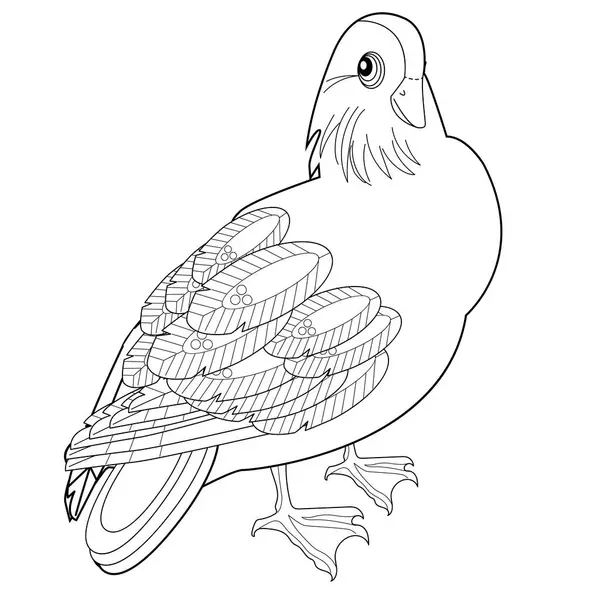 Sanat terapisi boyama sayfası. Çocuklar ve yetişkinler için boyama kitabı antistresi. Kuşlar klasik tarzda çizilmiş. Doğrusal oyma sanatı.