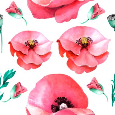 Kusursuz desen. Kalıplı çiçek. Suluboya tarzında bir vektör illüstrasyonu. Yazdırılmış materyalleri, işaretleri, nesneleri, web sitelerini, haritaları kullan.